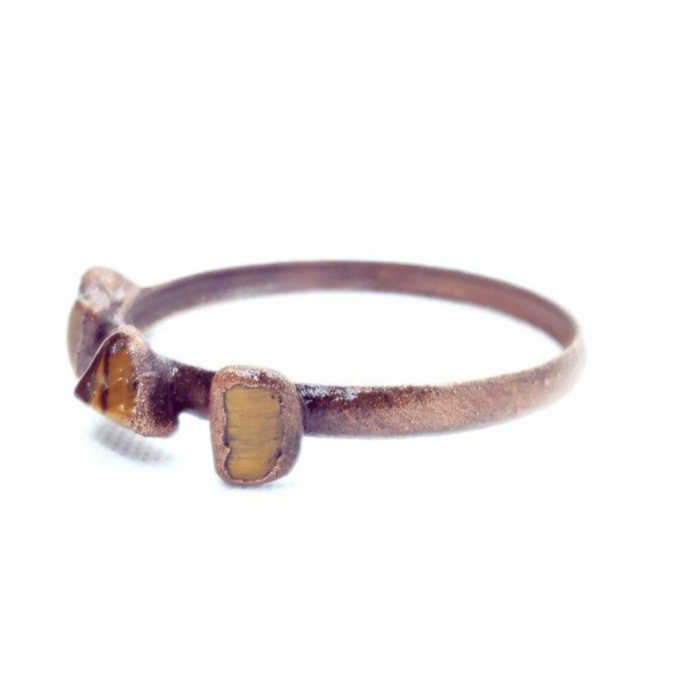Tiger Eye Copper Electroformed Bangle Bracelet - image 7